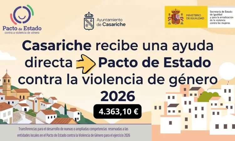 Casariche recibe más de 4.300€ para reforzar la lucha contra la violencia de género