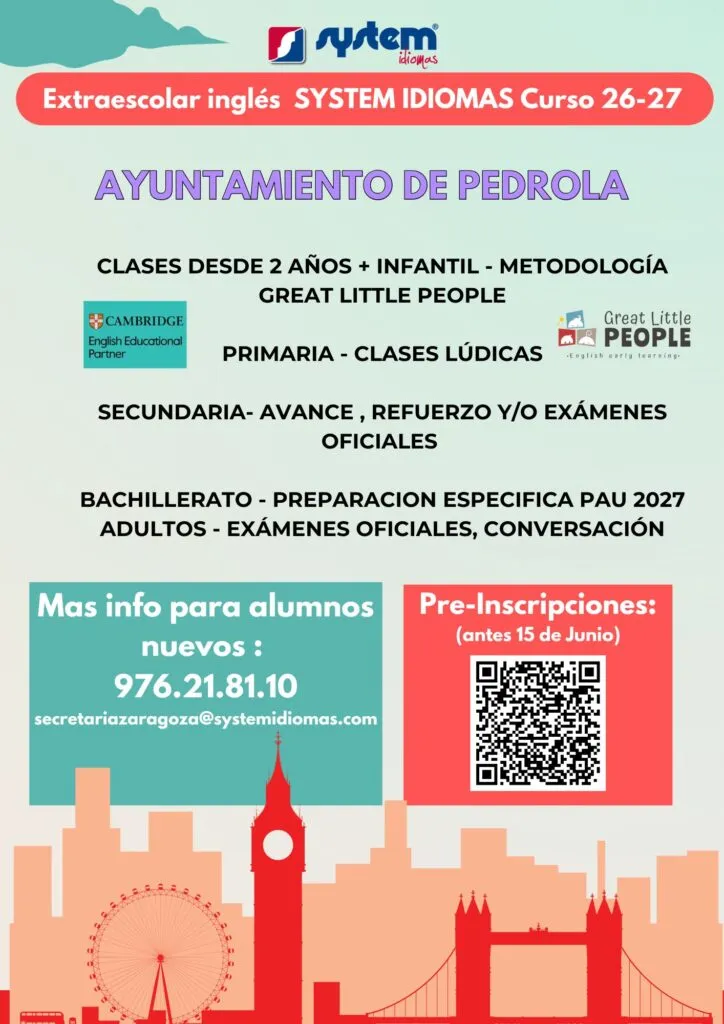 La Academia de Idiomas System abre matrícula para el curso 2026-2027 en Pedrola