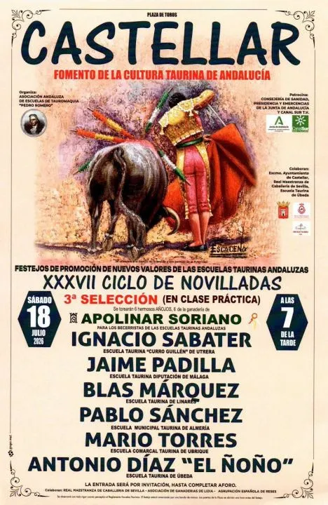 Castellar acoge la tercera selección del Ciclo de Novilladas Andaluzas el 18 de julio