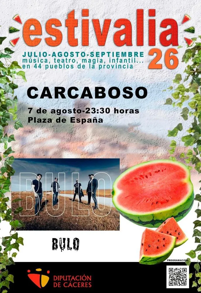 Carcaboso acoge concierto de BULO dentro del programa Estivalia de la Diputación de Cáceres