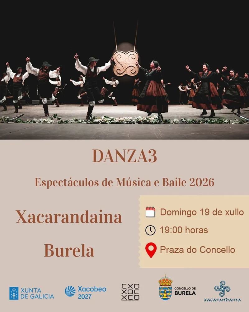 El grupo Xacarandaina llevará la música y danza tradicional gallega a Burela