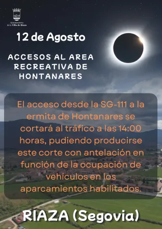 Cortes de acceso a Hontanares por eclipse solar total el 12 de agosto