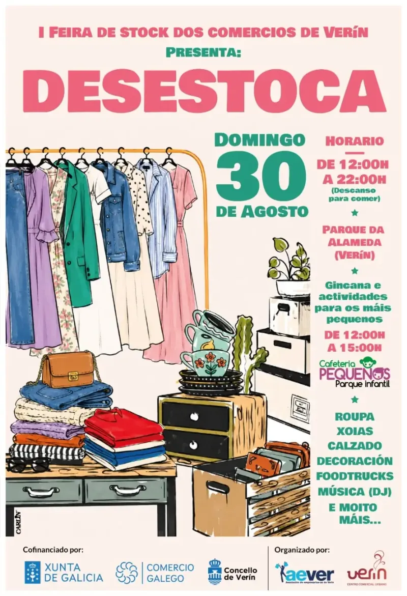 Verín celebra la I Feira de Stock 'DESESTOCA' para impulsar el comercio local