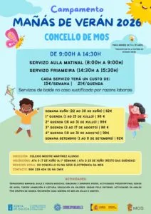 Mos abre el plazo de inscripción para el campamento de verano "Mañás de Verán 2026"