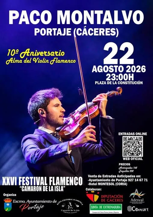 Portaje celebra la XXVI edición del Festival de Flamenco “Camarón de la Isla” con Paco Montalvo