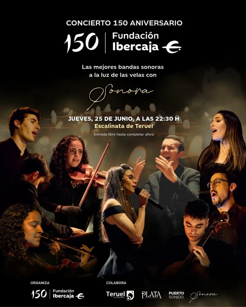 Teruel celebra 150 años de Fundación Ibercaja con un concierto de bandas sonoras a la luz de velas