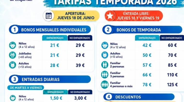 Esquivias abre inscripciones para cursos de natación y aquaeróbic de verano