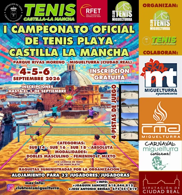 Miguelturra acoge el primer Campeonato Oficial de Tenis Playa de Castilla-La Mancha