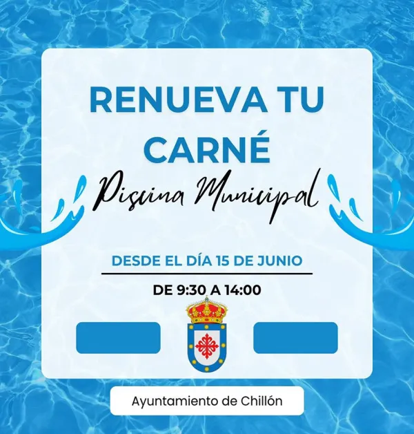 Chillón abre el plazo para renovar el carné de la piscina municipal