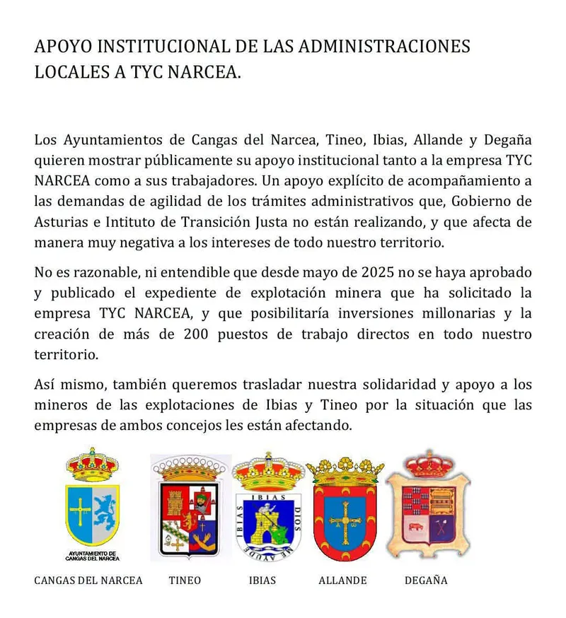 Ayuntamientos del Suroccidente de Asturias respaldan el proyecto Tyc Narcea