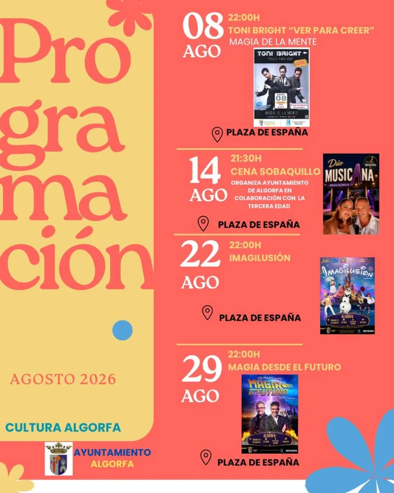 Algorfa celebra la cultura en agosto con una variada programación