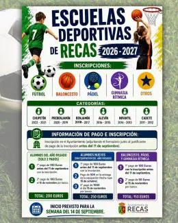 Recas abre el plazo de inscripción para sus Escuelas Deportivas