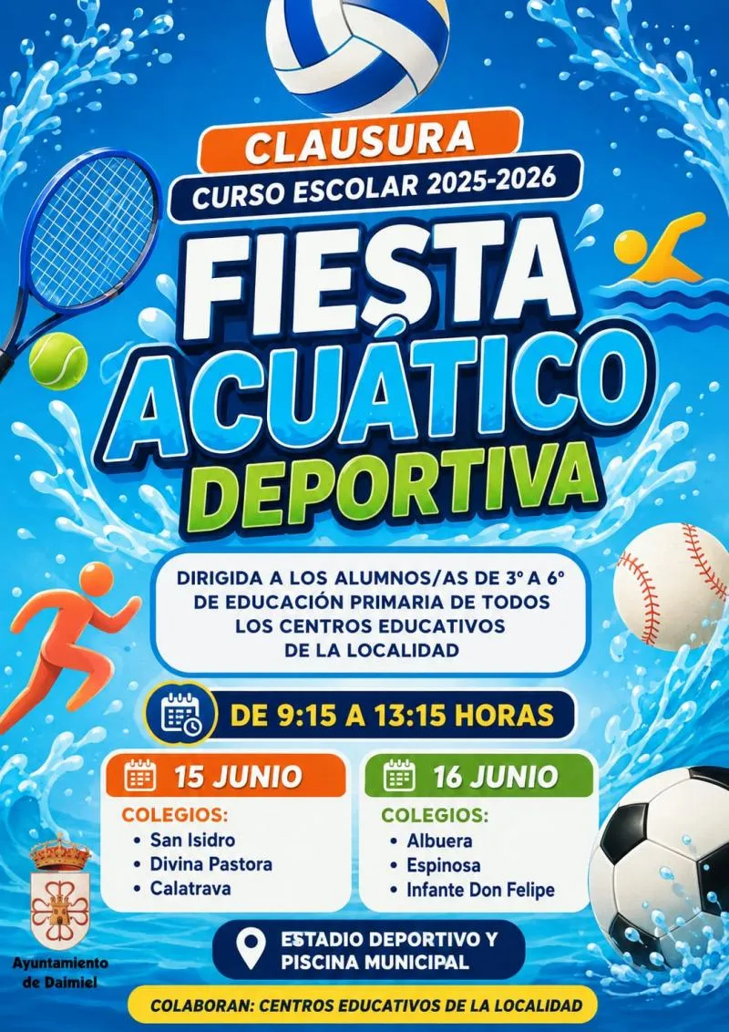 Daimiel despide el curso con una gran fiesta acuático-deportiva para escolares