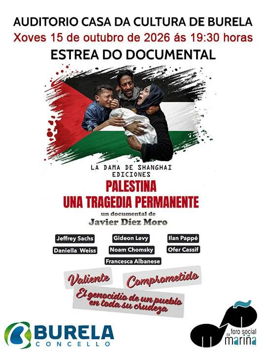 Burela proyecta el documental 'Palestina, una tragedia permanente' con coloquio posterior