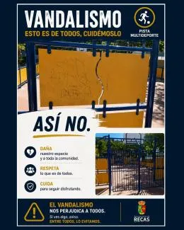 Vandalismo en Recas: Grafitis en la nueva pista multideporte antes de su inauguración