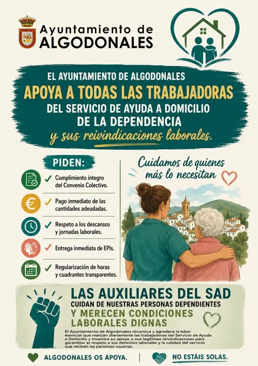 Algodonales muestra su apoyo a las trabajadoras del Servicio de Ayuda a Domicilio