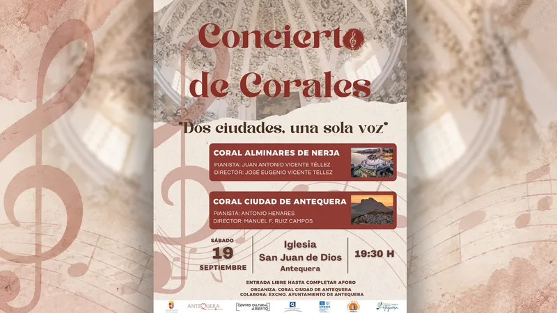 Dos corales de Nerja y Antequera unen sus voces en un concierto gratuito
