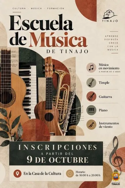 Tinajo abre inscripciones para su Escuela de Música con nuevas disciplinas