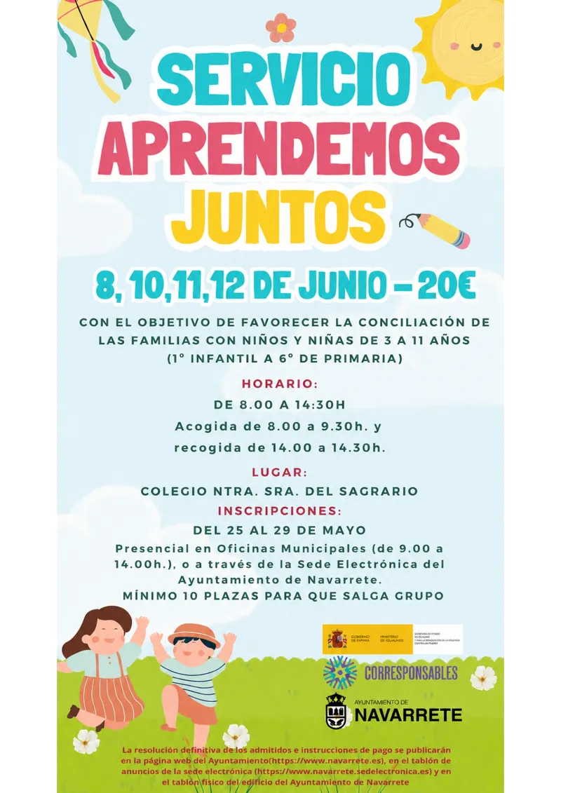 Navarrete ofrece ludoteca para conciliar vida laboral y familiar en junio