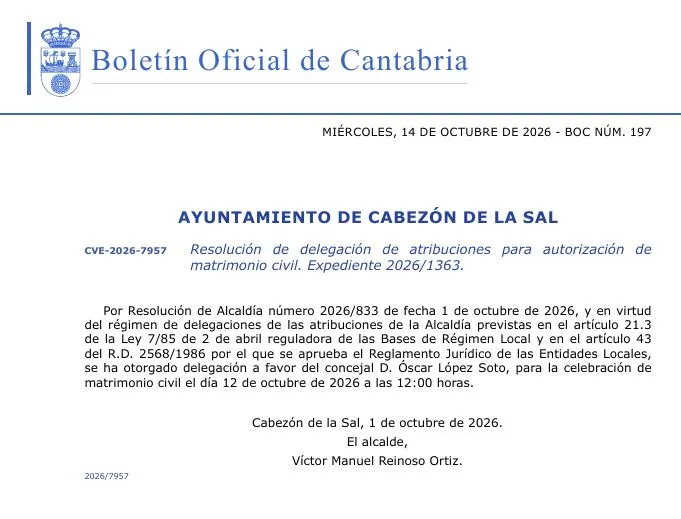 Cabezón de la Sal sortea los candidatos a jurados para 2027-2028