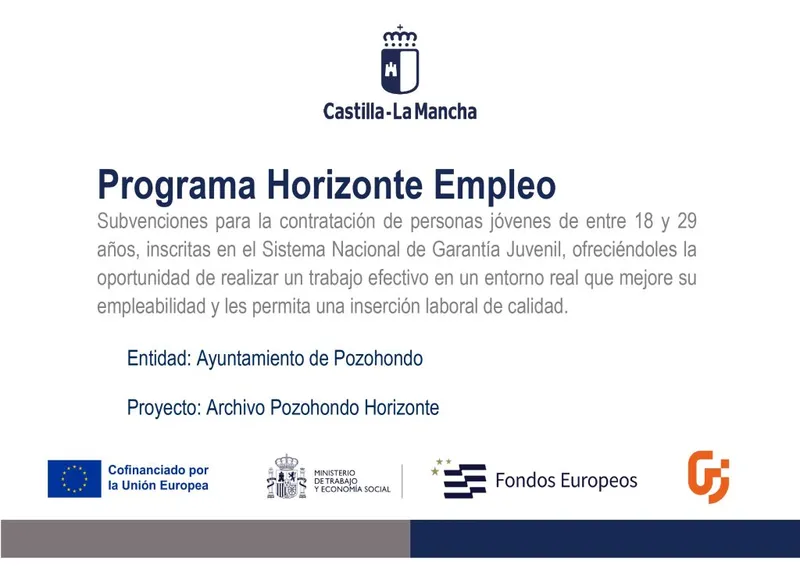 Pozohondo impulsa el empleo juvenil con el programa Horizonte Empleo
