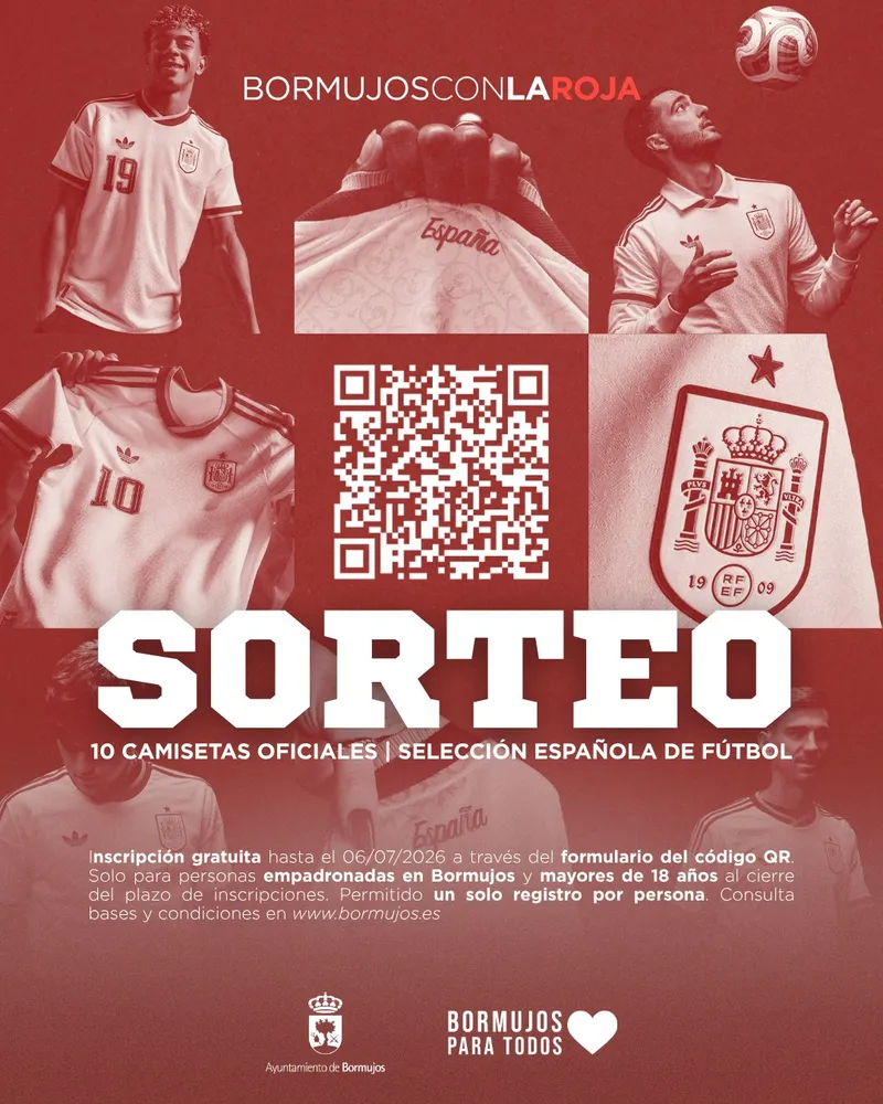 Bormujos sortea camisetas de la Selección Española para sus vecinos