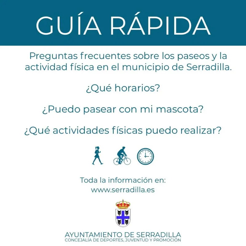Serradilla aclara las normas para paseos y actividad física al aire libre