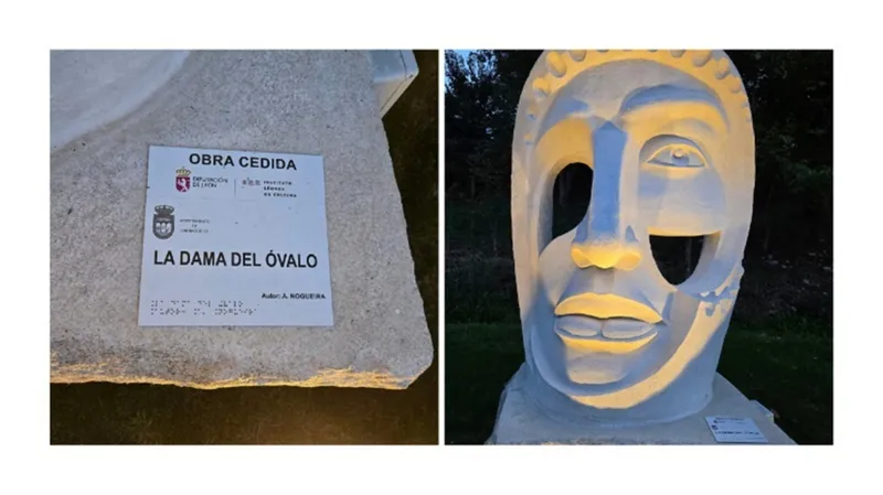 Escultura "La Dama del Óvalo" cobra vida en Carracedelo