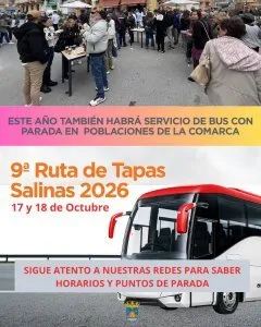 Salinas celebra su 9ª Ruta de Tapas con servicio de autobús comarcal