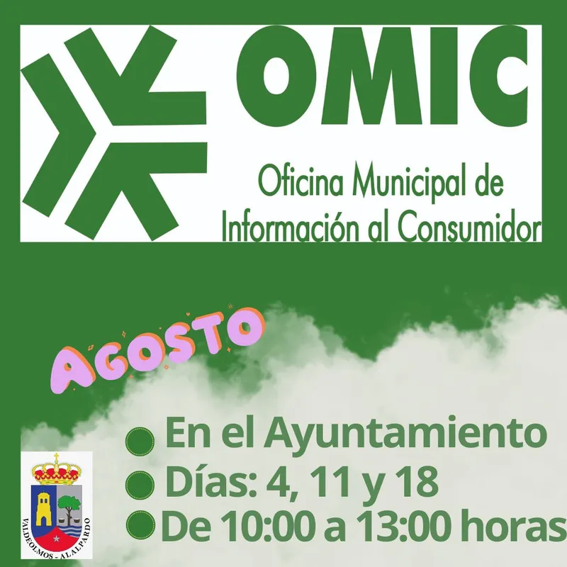 Valdeolmos-Alalpardo habilita la Oficina Municipal de Información al Consumidor en agosto