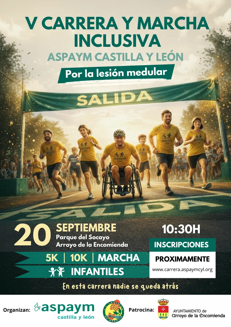 Arroyo de la Encomienda acoge la V Carrera y Marcha Inclusiva ASPAYM Castilla y León