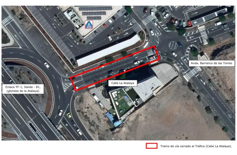 Corte de tráfico en Adeje por obras de asfaltado en Calle La Atalaya