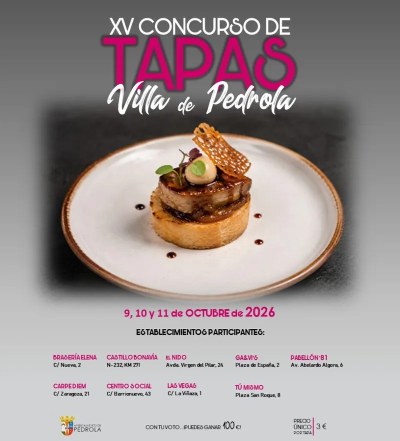 Pedrola celebra la XV Edición del Concurso de Tapas «Villa de Pedrola»