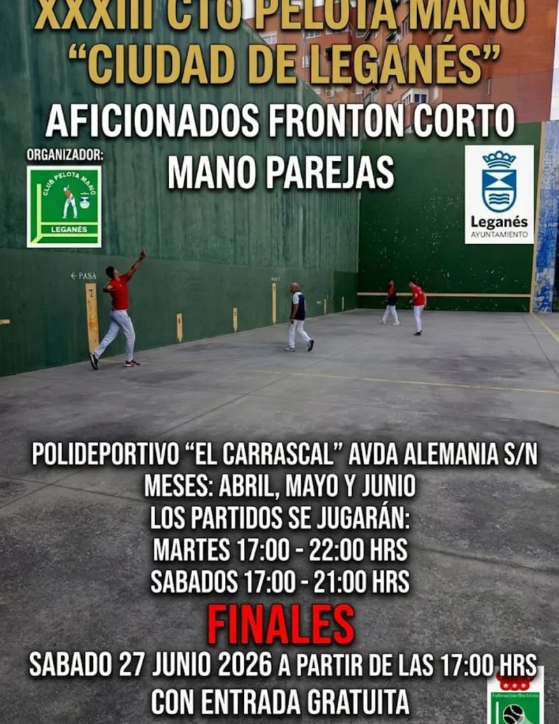 Leganés acoge las finales del Campeonato de Pelota Mano Ciudad de Leganés
