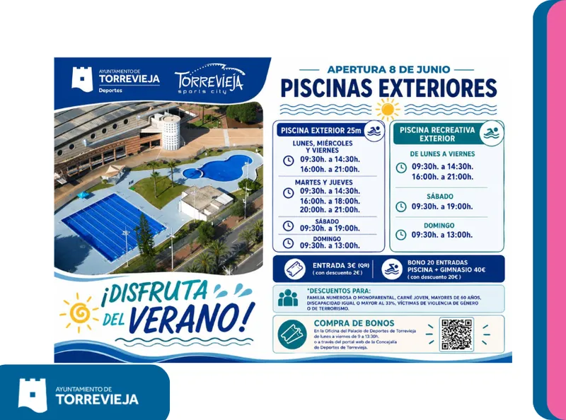 Torrevieja abre sus piscinas exteriores el 8 de junio con tarifas reducidas