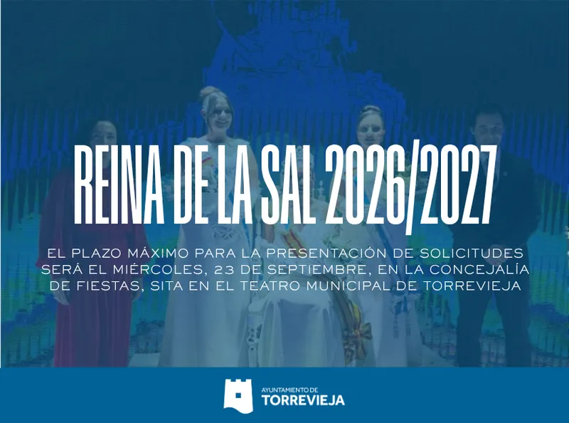 Torrevieja abre el plazo para elegir Reina de la Sal y Damas de Honor 2026/2027