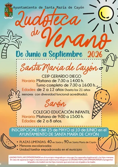 Santa María de Cayón abre inscripciones para sus ludotecas de verano