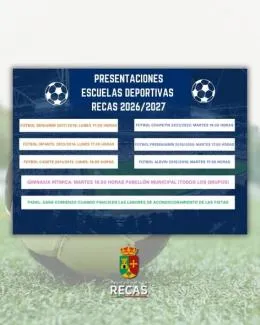 Arrancan las Escuelas Municipales Deportivas de Recas la próxima semana
