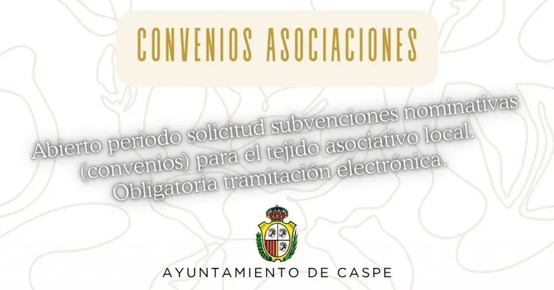 Caspe abre el plazo para solicitar subvenciones a asociaciones locales