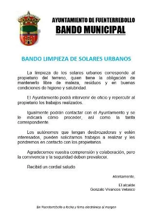 Fuenterrebollo inicia la limpieza de solares urbanos para mejorar el entorno