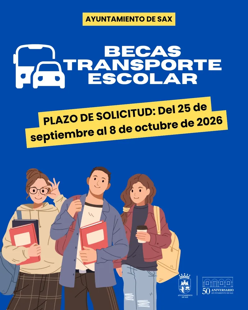 Sax abre el plazo para las ayudas al transporte escolar del curso 2025/2026