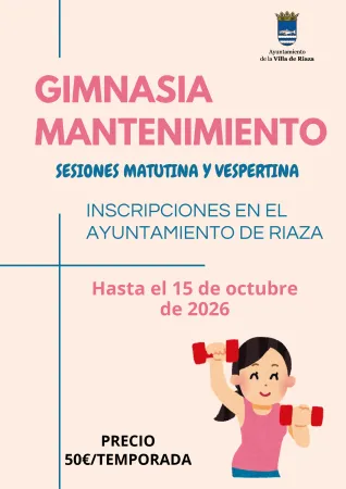 Riaza abre inscripciones para Gimnasia de Mantenimiento 2026-2027