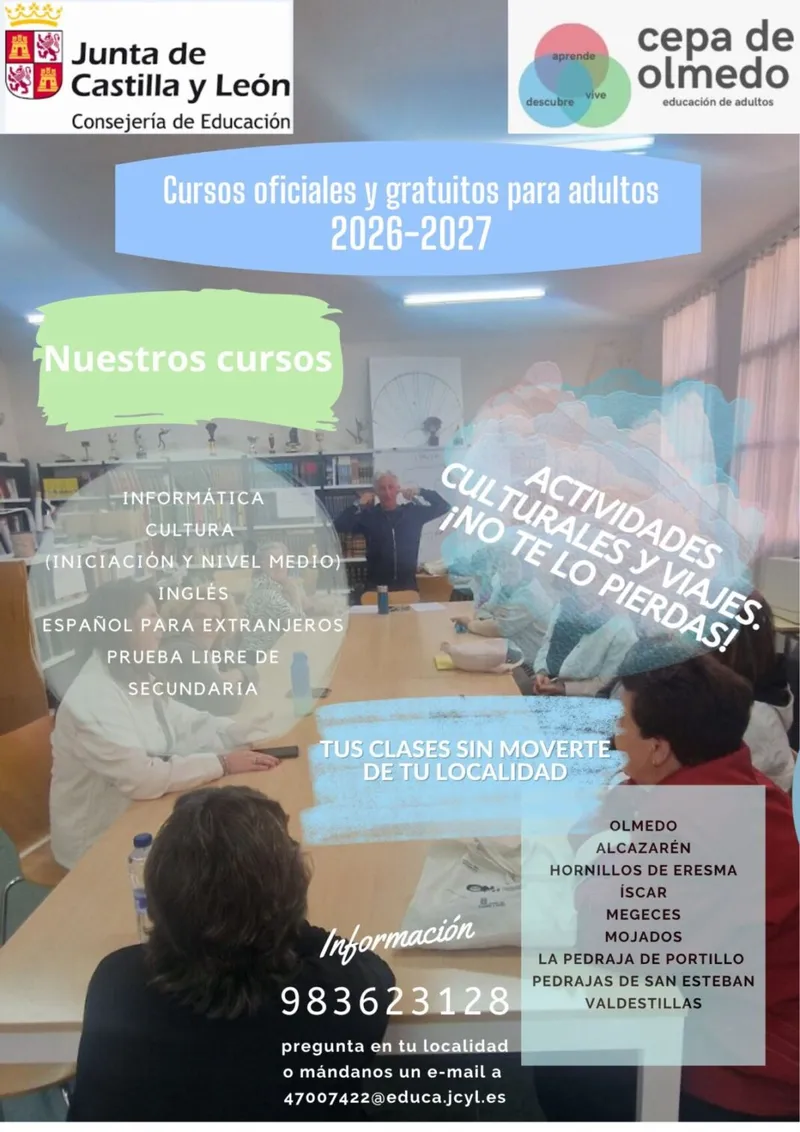 Íscar lanza cursos gratuitos para adultos en cultura y formación