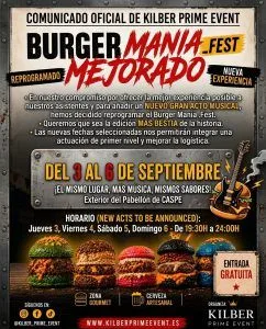 El Burger Mania Fest de Caspe se aplaza a septiembre de 2026 con novedades