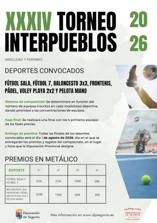 Sepúlveda acoge el Torneo Interpueblos 2026 con múltiples disciplinas deportivas