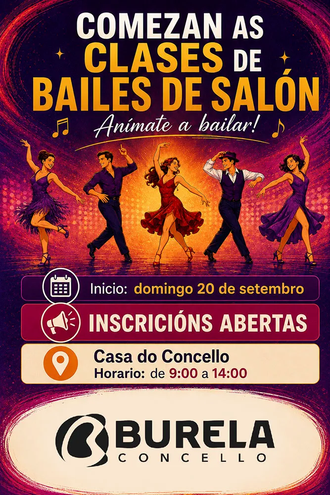 Burela inicia clases de bailes de salón el 20 de septiembre