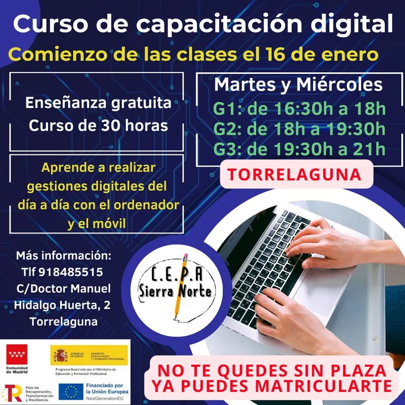 Torrelaguna abre inscripciones para cursos de capacitación digital gratuitos