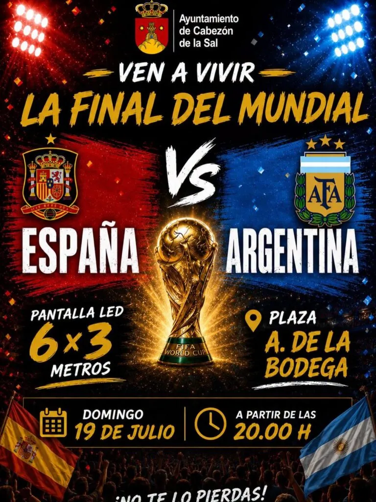 Cabezón de la Sal retransmite la final del Mundial de fútbol en pantalla gigante
