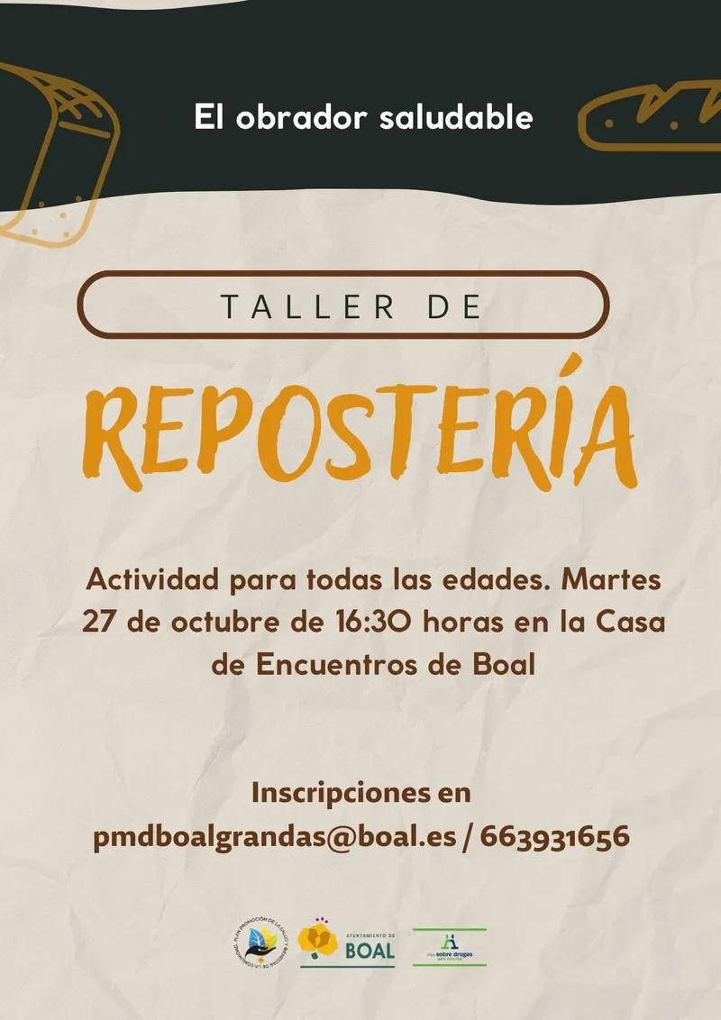 Boal celebra un taller de repostería familiar gratuito el 27 de octubre