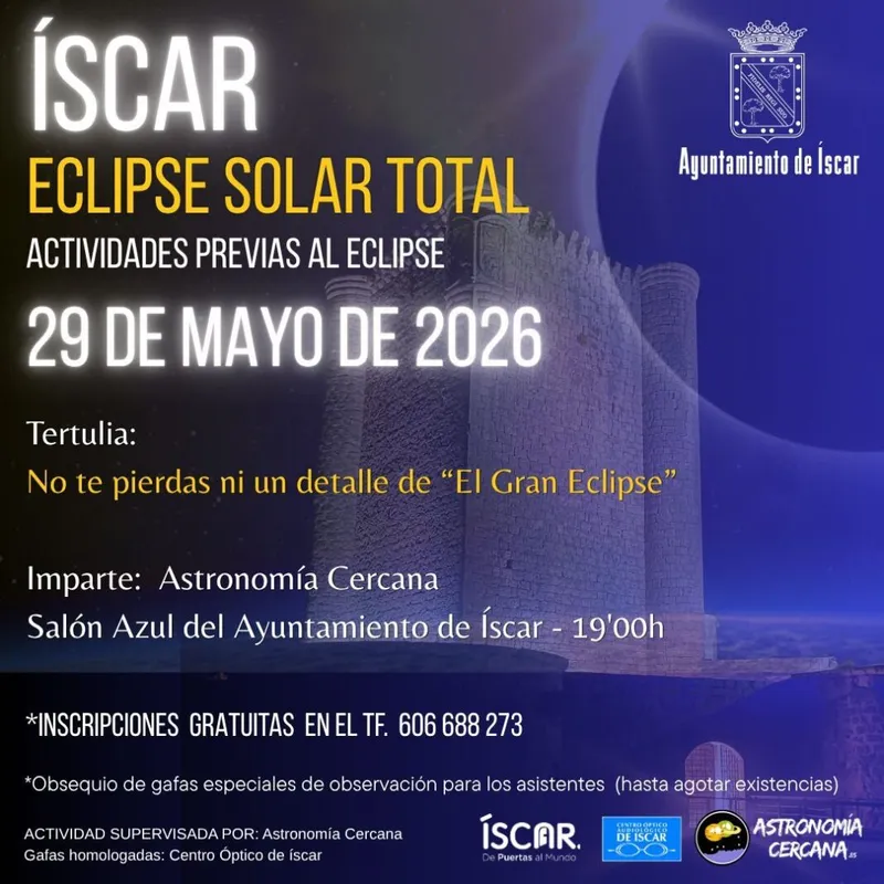 Íscar se prepara para el eclipse total de sol de 2026 con actividades divulgativas